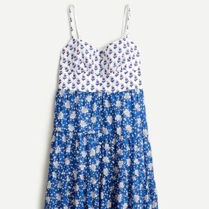 J.Crew button front block print maxi dress